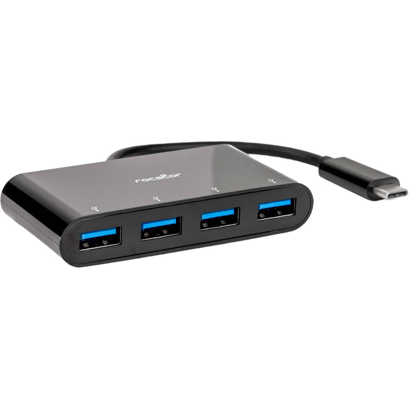 Rocstor 4-in-1 Portable USB Hub (Black)