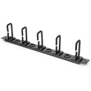 Rocstor 19" Rack Cable Management Panel (Black, 1 RU)