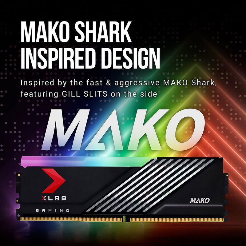 PNY 32GB XLR8 Gaming MAKO Epic-X RGB DDR5 6400 MHz UDIMM Desktop Memory Kit (2 x 16GB)