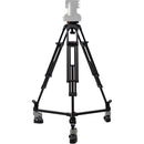 E-Image Aluminum PTZ Tripod with 100mm Flat Base, Dolly & Quick Release Plate (88 lb Payload)