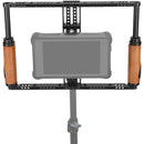 CAMVATE Height-Adjustable Monitor Cage with Leather Handgrips for 7-12.5" Monitor