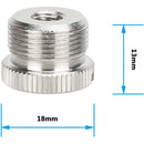 CAMVATE 5/8"-27 Female to 3/8"-16 Male & 1/4"-20 Female to 5/8"-27 Male Microphone/Mic Stand Adapter Set