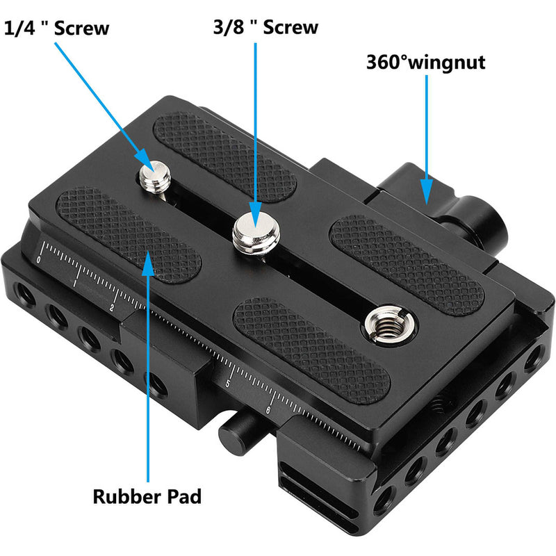 CAMVATE Manfrotto-Type Clamp Base with Black Quick Release Plate