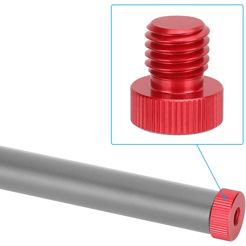 CAMVATE M12 Male to 1/4"-20 Female 15mm Rod Plug (2-Pack, Red)
