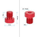 CAMVATE M12 Male to 1/4"-20 Female 15mm Rod Plug (2-Pack, Red)