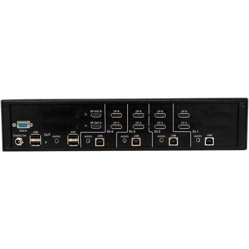 Smart-AVI SM-D2H-4D 4-Port, Dual-Head 4K DisplayPort to HDMI KVM Switch