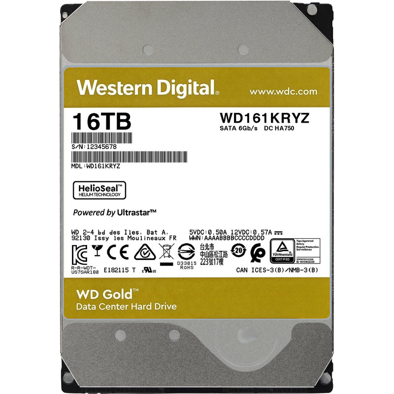 WD 16TB Gold 7200 rpm SATA III 3.5" Internal Enterprise HDD