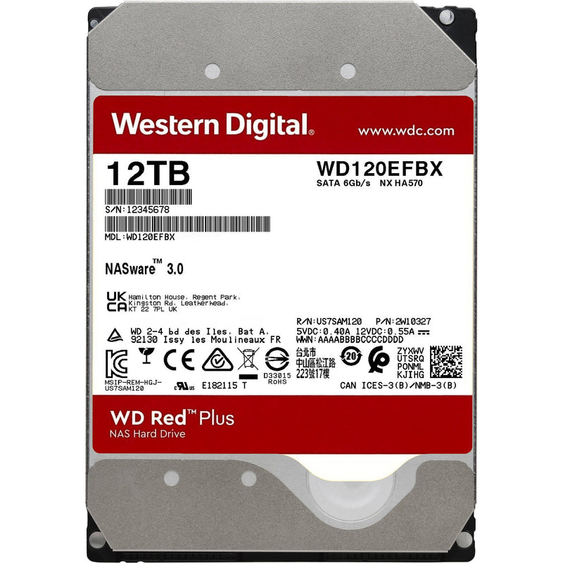 WD 12TB Red Plus 7200 rpm SATA III 3.5" Internal NAS HDD