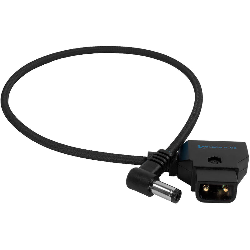 Kondor Blue Straight D-Tap to DC 2.5mm Right-Angle Cable (Raven Black,15")