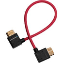 Kondor Blue Right-Angle to Left-Angle High-Speed HDMI Cable (Cardinal Red, 12")
