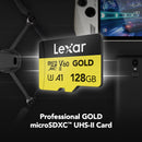 Lexar 128GB Professional GOLD UHS-II microSDXC Memory Card