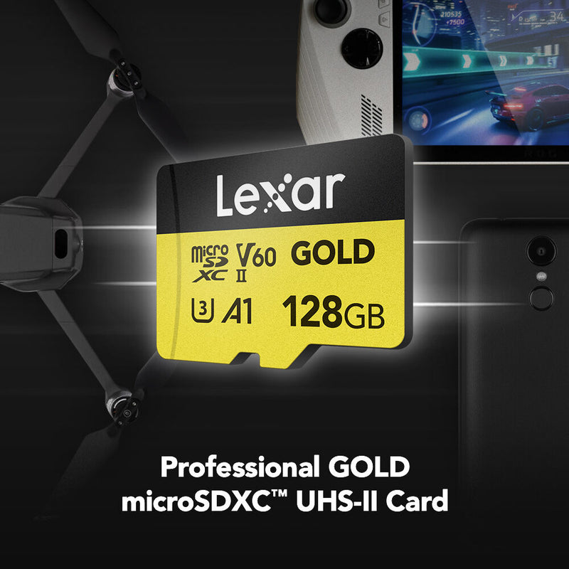 Lexar 128GB Professional GOLD UHS-II microSDXC Memory Card