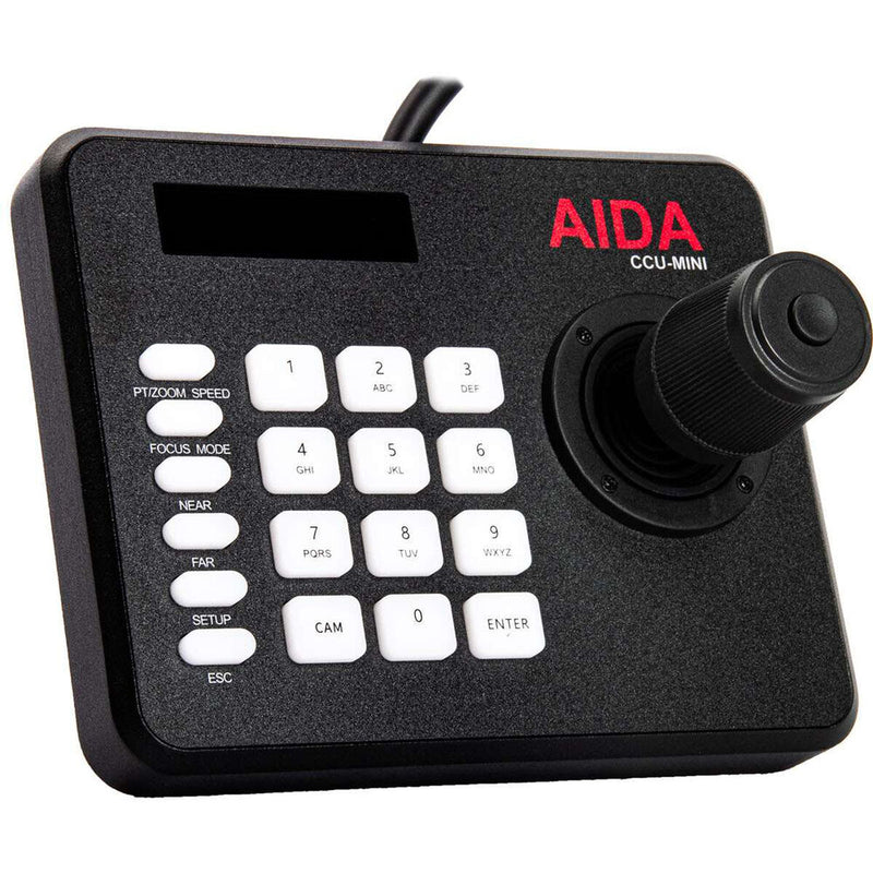 AIDA Imaging 4K NDI|HX PTZ Camera with 12x Optical Zoom + Controller Bundle (Black)