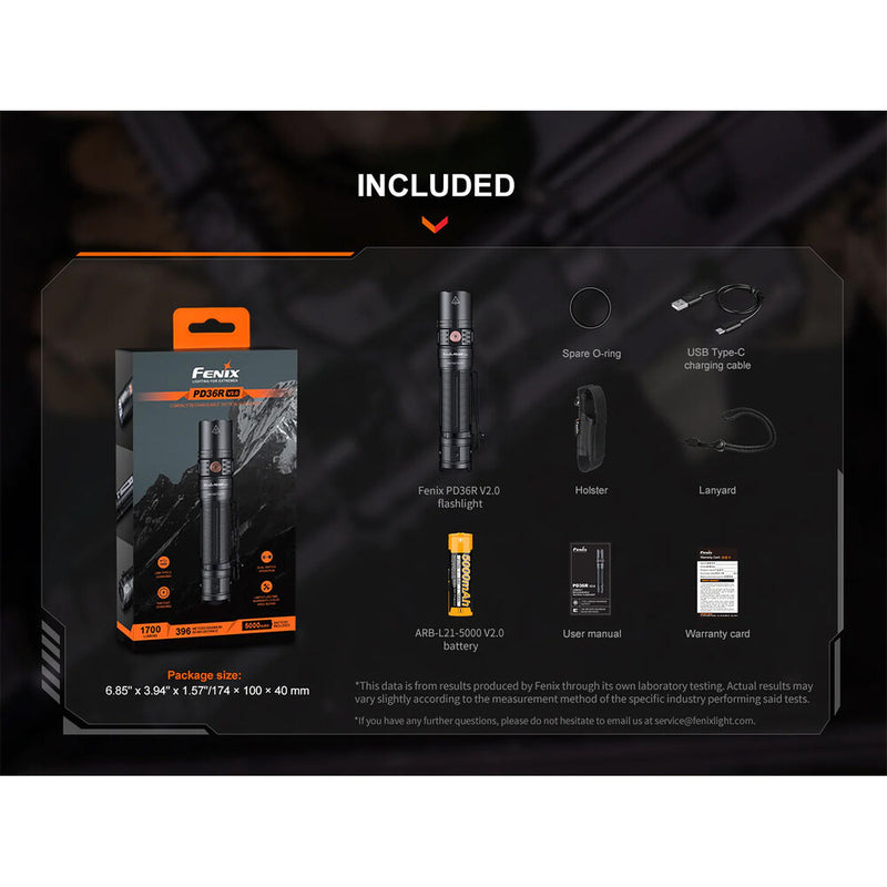 Fenix Flashlight PD36R V2 Rechargeable Flashlight