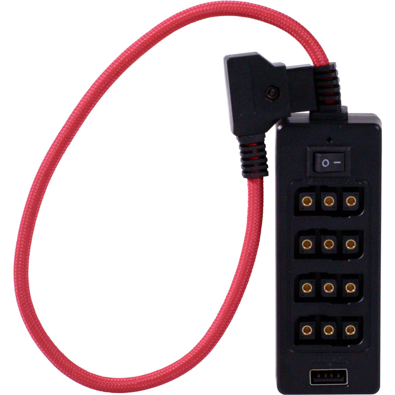 BLACKHAWK 4-Port D-Tap Hub with 1/4"-20 Thread (Red)