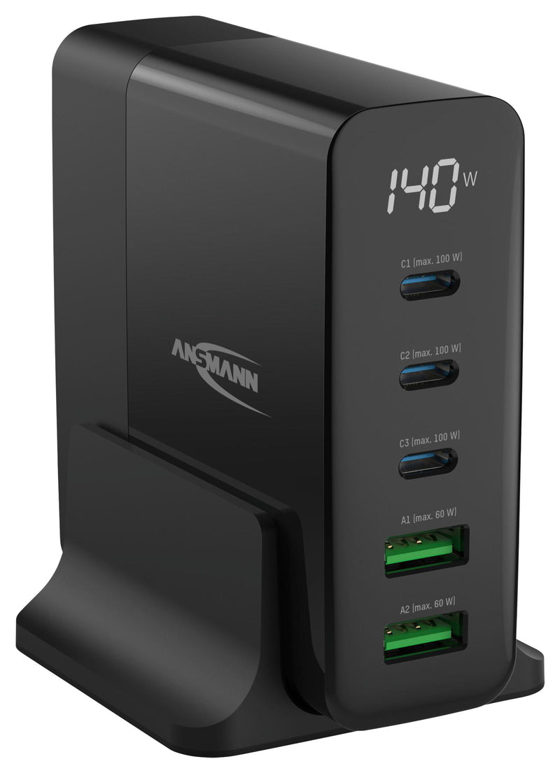 ANSMANN 1001-0149-44 Battery Charger, Desktop, EU, UK Plug, 240 VAC Supply, 2.5A, 21 VDC Out, 140 W Power GTIN UPC EAN: 4013674206445, DC5140PD