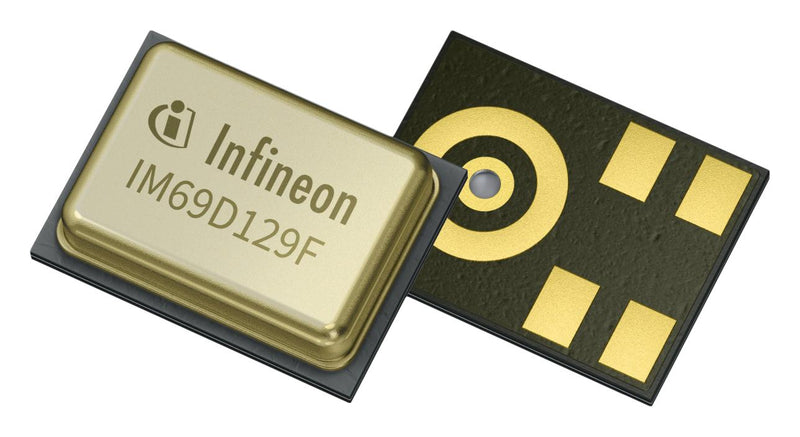 INFINEON IM69D129FV01XTMA1 Audio Control, MEMS Microphone, 1.62V to 3.6V, PDM, TLGA, 5 Pins, -40 &deg;C