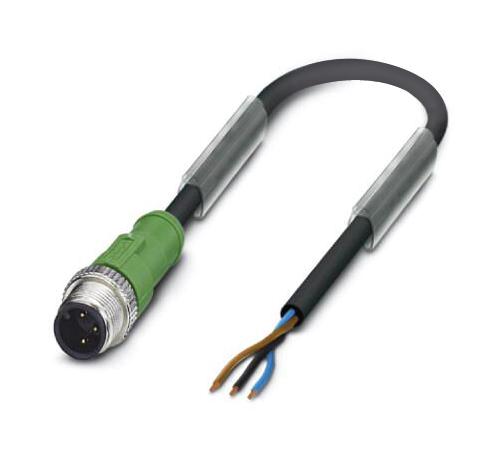 PHOENIX CONTACT 1693160 Sensor Cable, 3P, M12 Plug, Free End, 3 Positions, 2 m, 6.6 ft 1693160, SAC-3P-M12MS/2,0-PVC