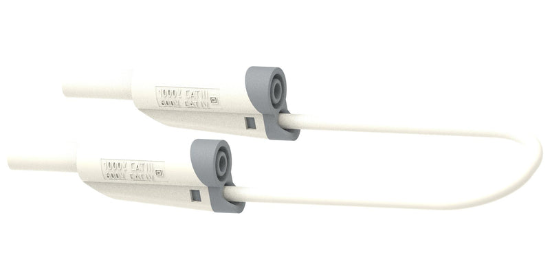 MULTICOMP PRO MP771109 Banana Test Lead, 4mm Banana Plug, Stackable, 4mm Stackable Banana Plug, 2.32 ", 59 mm, White