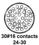 CINCH CONNECTIVITY SOLUTIONS BACC63BV24F30P8 Circular Connector, BACC Series, MIL-DTL-26500 Series, Wall Mount Receptacle, 30 Contacts