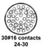 CINCH CONNECTIVITY SOLUTIONS BACC63BV24F30P8 Circular Connector, BACC Series, MIL-DTL-26500 Series, Wall Mount Receptacle, 30 Contacts