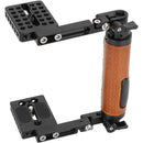 CAMVATE Foldable Half Camera Cage with Leather Handgrip for Larger DSLRs