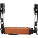 CAMVATE Foldable Half Camera Cage with Leather Handgrip for Larger DSLRs