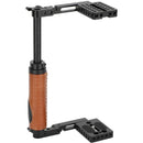 CAMVATE Foldable Half Camera Cage with Leather Handgrip for Larger DSLRs