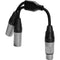 Kondor Blue Dual Male XLR to Female XLR Audio Y Splitter Cable (10", Raven Black)
