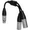 Kondor Blue Dual Male XLR to Female XLR Audio Y Splitter Cable (10", Raven Black)