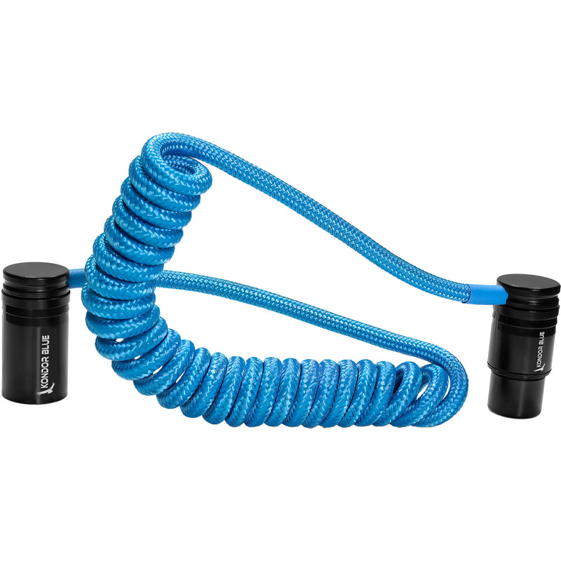 Kondor Blue Coiled Low-Profile Right-Angle XLR Cable (12-24", Blue)