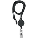 BRADY PEOPLE ID 3/8" Breakaway Lanyard with Badge Reel (Black, 100-Pack)
