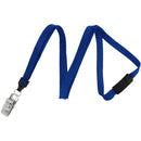 BRADY PEOPLE ID Lanyard with Breakaway & Nickel-Plated Steel Bulldog Clip (3/8", Royal Blue, 100-Pack)