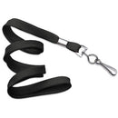 BRADY PEOPLE ID 3/8" Flat Lanyard with Nickel-Plated Steel Swivel Hook (Black, 100-Pack)