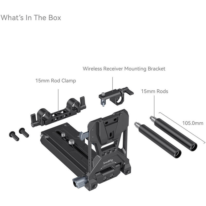 SmallRig V-Lock Battery Plate with 15mm LWS Base Kit for Small Cinema Cameras