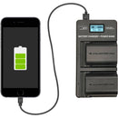 Vidpro VDL-106 Dual Bay LCD Charger with Power Bank for Kodak LB-070