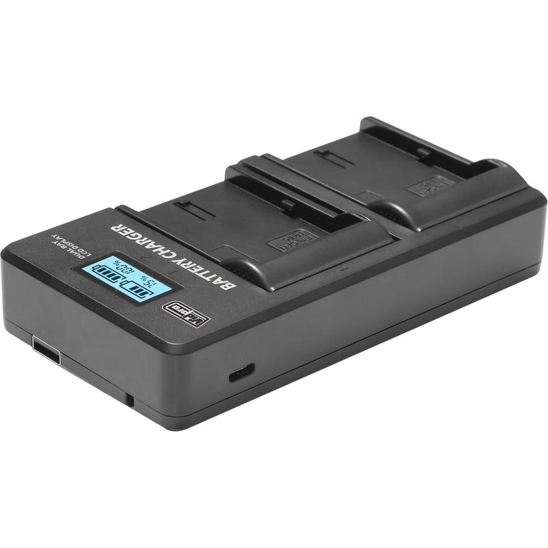 Vidpro Dual-Bay LCD Digital Charger for Select JVC Camera Batteries