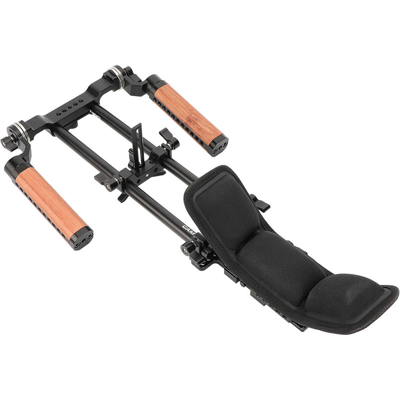 CAMVATE Shoulder Mount 15mm LWS Rig with Quick Release Plate, Lens Support & Wooden Grips