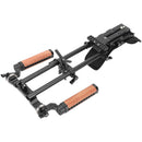 CAMVATE Shoulder Mount 15mm LWS Rig with Quick Release Plate, Lens Support & Wooden Grips