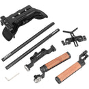 CAMVATE Shoulder Mount 15mm LWS Rig with Quick Release Plate, Lens Support & Wooden Grips