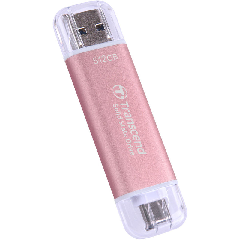 Transcend 512GB ESD310 Portable USB-C/A SSD (Rosy Pink)