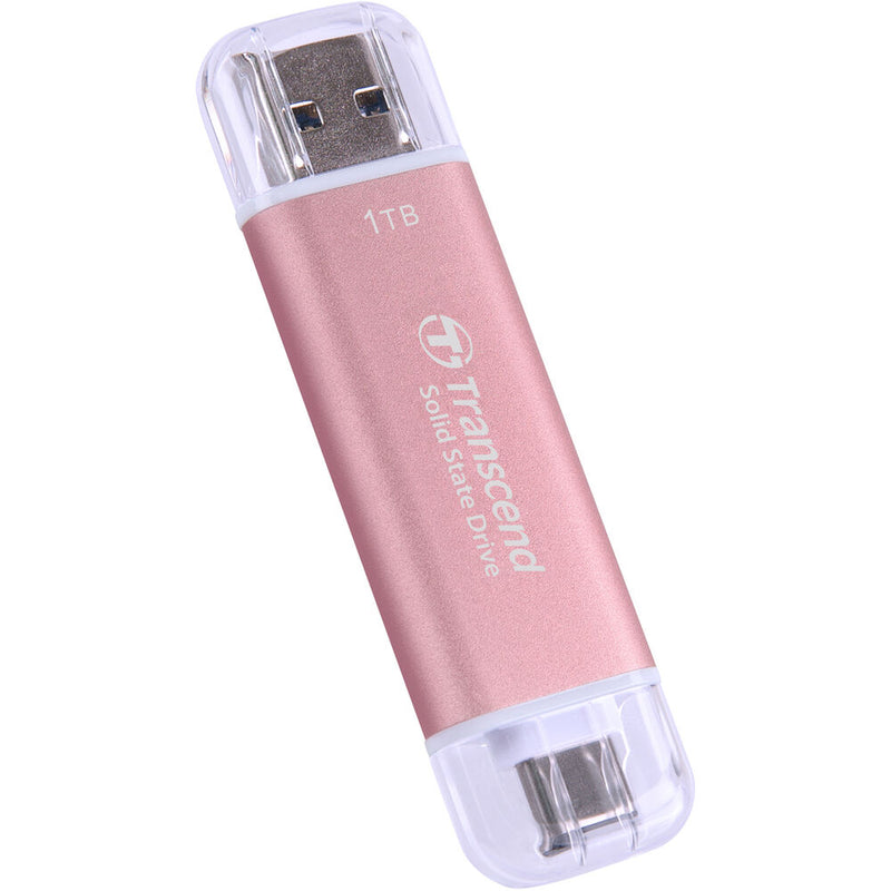 Transcend 1TB ESD310 Portable USB-C/A SSD (Rosy Pink)