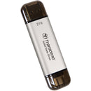 Transcend 2TB ESD310 Portable USB-C/A SSD (Metallic Silver)