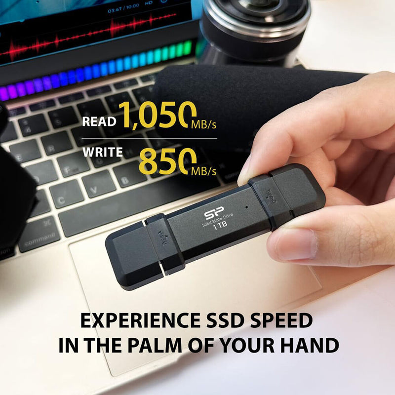 Silicon Power 250GB DS72 Dual USB 3.2 Gen 2 Portable SSD (USB-C / USB-A)