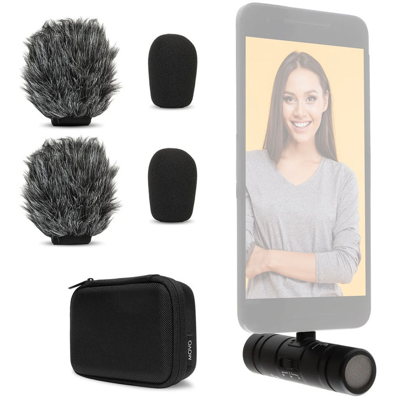 Movo Photo DoubleMic-UC Two-Sided Cardioid Video Shotgun Mic for USB-C Devices
