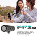 Movo Photo DoubleMic-DI Two-Sided Cardioid Video Shotgun Mic for Lightning iOS Devices
