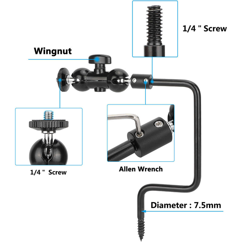 CAMVATE Trail Camera Tree Mount with Double Ball Arm
