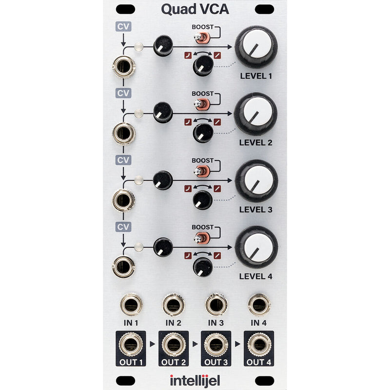 intellijel Quad VCA and Cascaded Mixer Eurorack Module (12 HP)