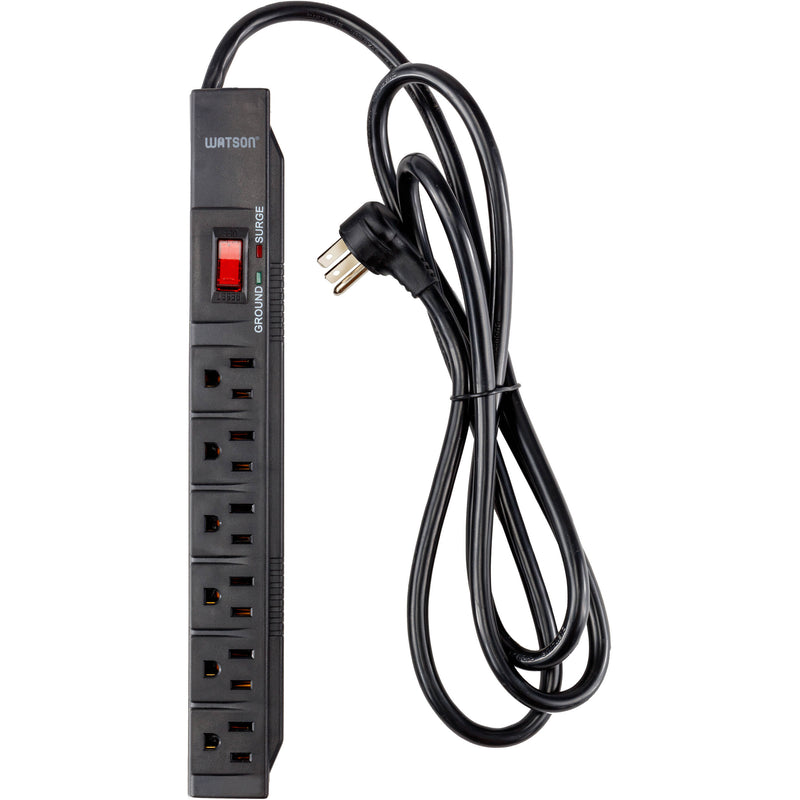 Watson 6-Outlet Surge Protector (1200 Joules, Black)