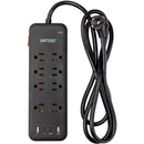 Watson 8-Outlet Surge Protector with USB (2450 Joules, Black)